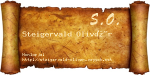 Steigervald Olivér névjegykártya