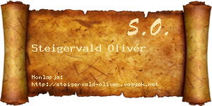 Steigervald Olivér névjegykártya