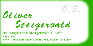 oliver steigervald business card